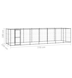 Chenil extérieur Acier avec toit 16,94 m²