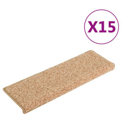 Tapis d'escalier 15 pcs Doré 65x21x4cm