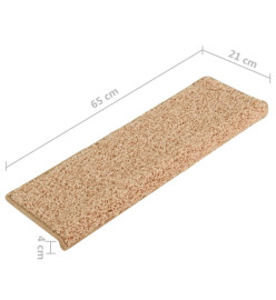 Tapis d'escalier 15 pcs Doré 65x21x4cm