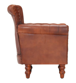 Fauteuil Marron Cuir de chèvre véritable