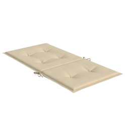 Coussins de chaise de jardin à dossier bas lot de 6 beige