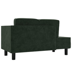 Chaise longue avec coussins et traversin vert foncé velours