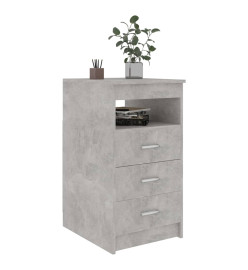 Armoire à tiroirs Gris béton 40x50x76 cm Bois d'ingénierie