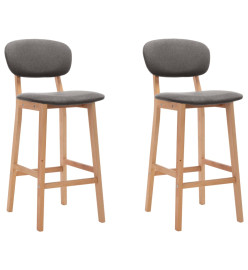 Tabourets de bar lot de 2 gris clair tissu