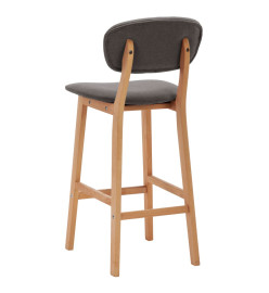 Tabourets de bar lot de 2 gris clair tissu