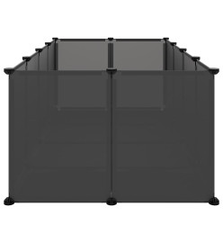 Cage pour petits animaux Noir 144x74x46,5 cm PP et Acier