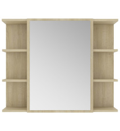 Armoire à miroir de bain Chêne sonoma 80x20,5x64 cm Aggloméré