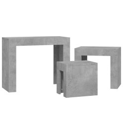 Tables basses gigognes 3 pcs Gris béton Aggloméré