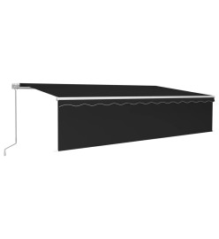 Auvent manuel rétractable avec store 6x3 m Anthracite