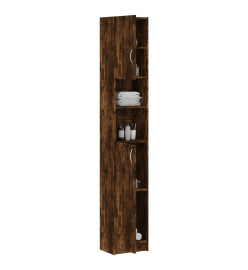 Armoire de bain Chêne fumé 32x25,5x190 cm Bois d'ingénierie