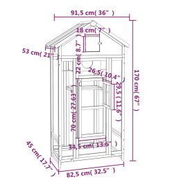 Maison à oiseaux moka 91,5x53x170 cm bois massif de pin