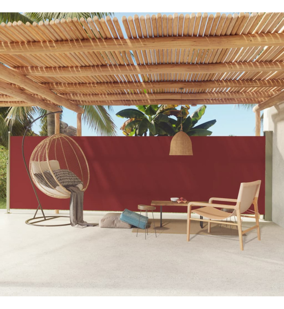 Auvent latéral rétractable de patio 160x600 cm Rouge