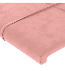 Tête de lit avec oreilles Rose 183x23x78/88 cm Velours
