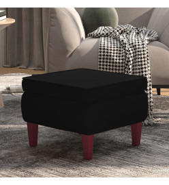 Tabouret avec pieds en bois Noir Velours