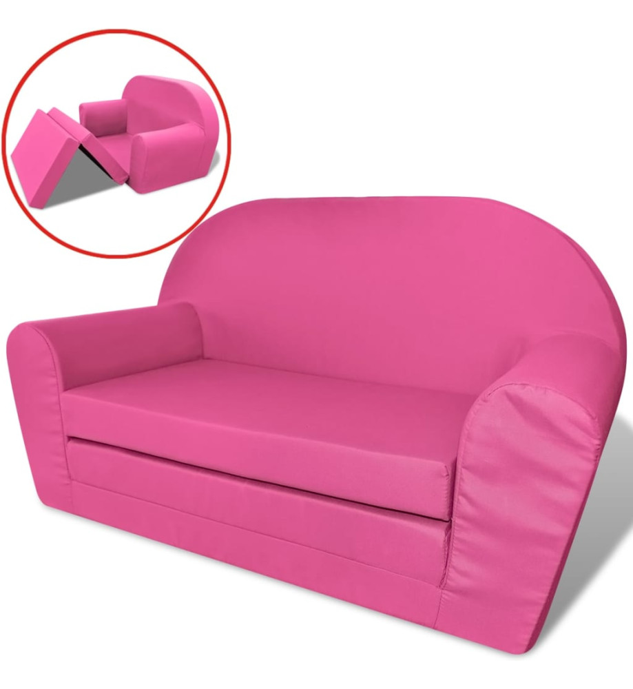 Chaise longue pliable pour enfants Rose