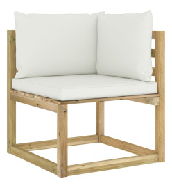 Salon de jardin 10 pcs avec coussins bois de pin imprégné