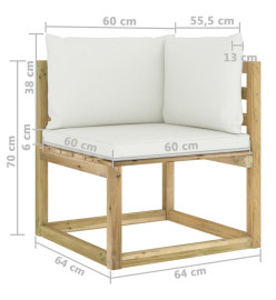 Salon de jardin 10 pcs avec coussins bois de pin imprégné
