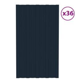 Panneaux de toiture 36 pcs Acier galvanisé Anthracite 80x45 cm