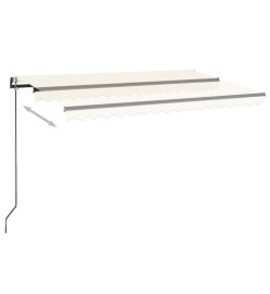 Auvent automatique avec capteur de vent et LED 450x300 cm Crème