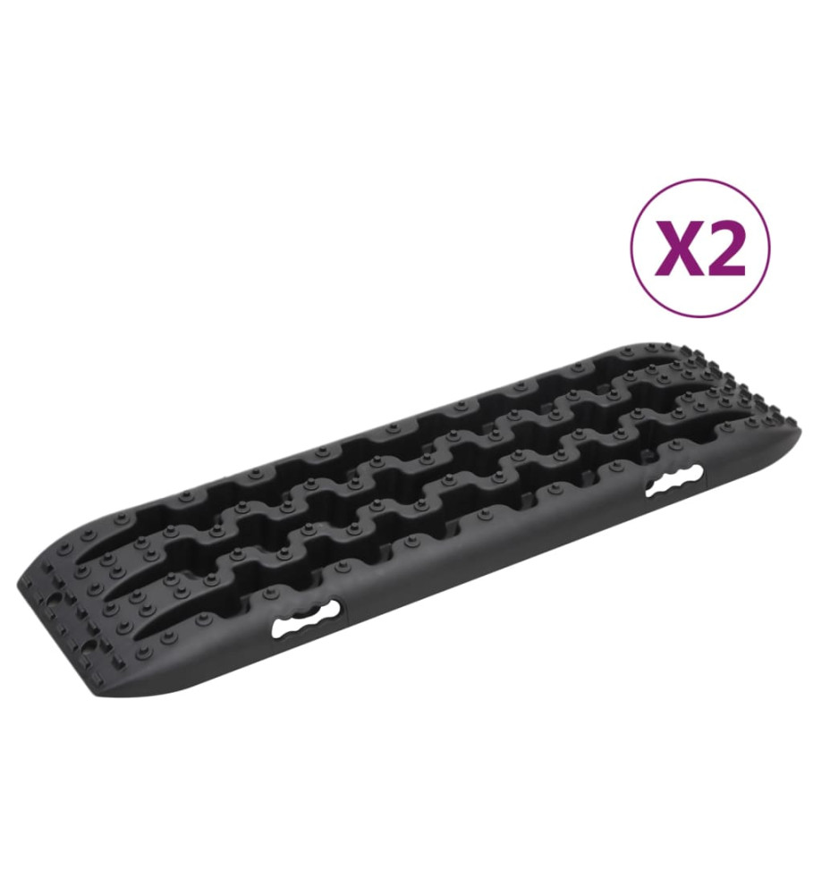 Planches de traction 2 pc Noir 106x30,5x7 cm Nylon