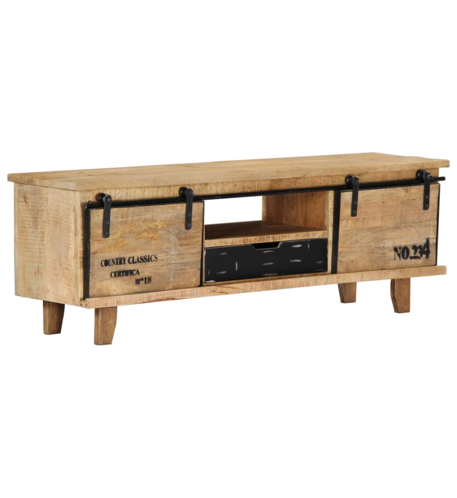 Meuble TV 120x30x40 cm Bois massif de manguier