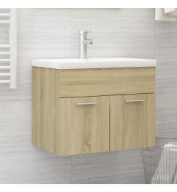 Armoire d'évier avec lavabo intégré Chêne sonoma Aggloméré