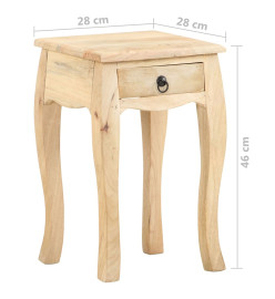 Table de chevet 28x28x46 cm Bois de manguier massif