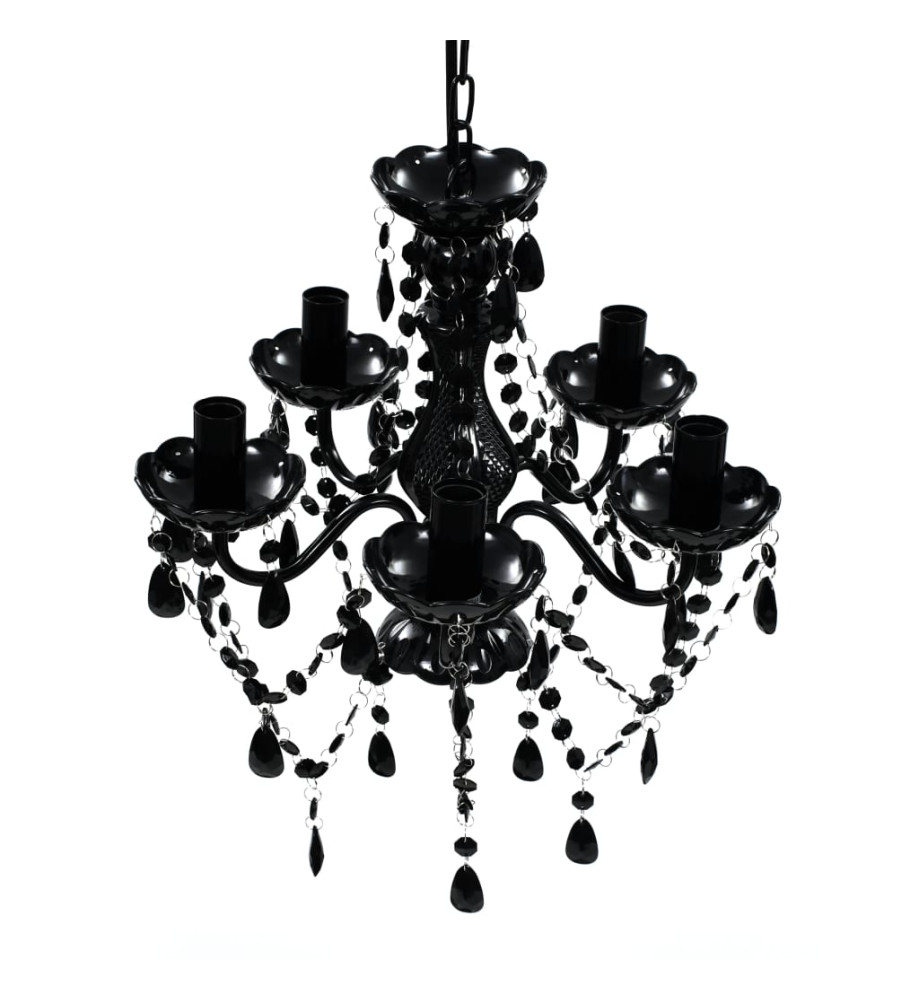 Lustre avec 5 ampoules Crystal noir