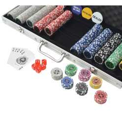 Coffret de poker avec 500 jetons Laser Aluminium