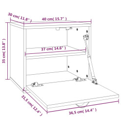 Armoire murale 40x30x35 cm Bois de pin massif