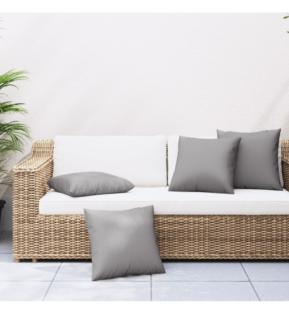 Coussins décoratifs 4 pcs gris 60x60 cm tissu Coussins décoratifs 4 pcs gris 60x60 cm tissu