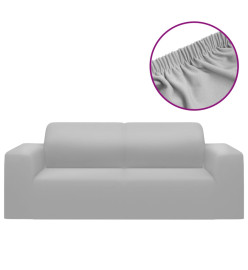 Housse extensible de canapé 2 places Gris Jersey de polyester