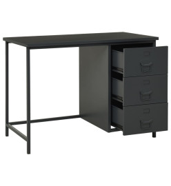 Bureau industriel avec tiroirs Anthracite 105x52x75 cm Acier