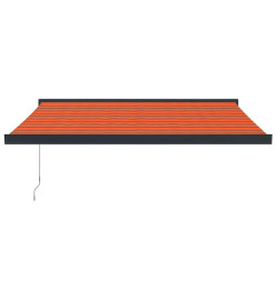 Auvent rétractable orange et marron 3x2,5 m tissu et aluminium