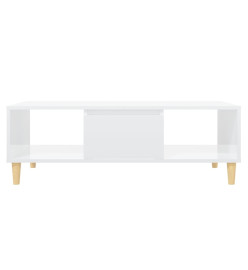 Table basse Blanc brillant 103,5x60x35 cm Aggloméré