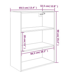 Armoire murale suspendue Blanc brillant 69,5x32,5x90 cm