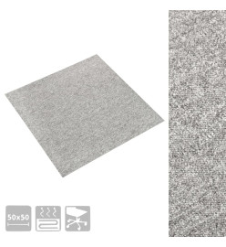 Dalles de tapis de sol 20 pcs 5 m² 50x50 cm Gris clair