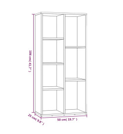 Armoire à livres Sonoma gris 50x25x106 cm