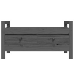 Banc d'entrée Gris 80x40x43 cm Bois de pin massif