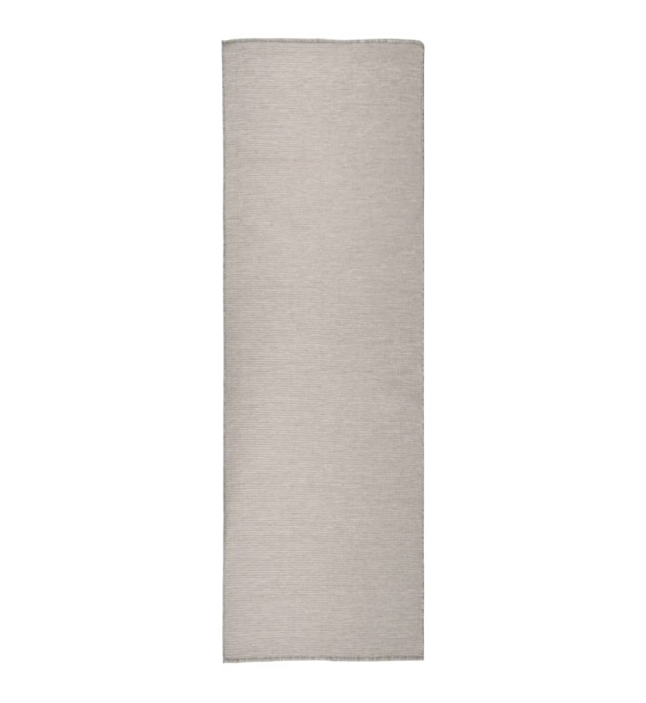 Tapis à tissage plat d'extérieur 80x250 cm Taupe