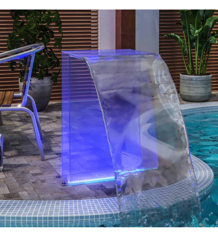 Fontaine de piscine avec LED RVB et ensemble connecteurs 51 cm