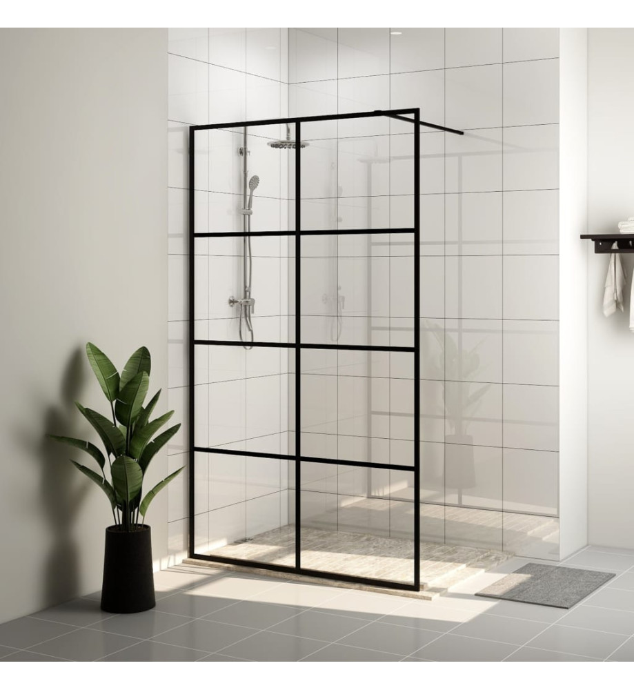 Paroi de douche avec verre ESG transparent 100x195 cm Noir