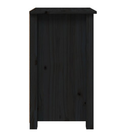 Tables de chevet 2 pcs Noir 40x35x61,5 cm Bois de pin massif