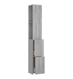 Armoire de bain sonoma gris 25x26,5x170 cm bois d'ingénierie