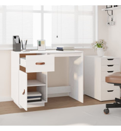 Bureau Blanc 95x50x75 cm Bois massif de pin