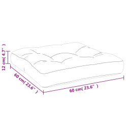 Coussin de palette 60x60x12 cm gris tissu