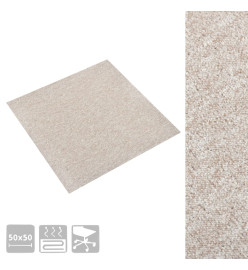 Dalles de tapis de sol 20 pcs 5 m² 50x50 cm Beige clair