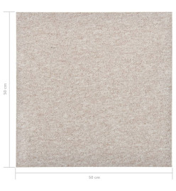 Dalles de tapis de sol 20 pcs 5 m² 50x50 cm Beige clair