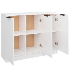 Buffet Blanc brillant 90,5x30x70 cm Bois d'ingénierie