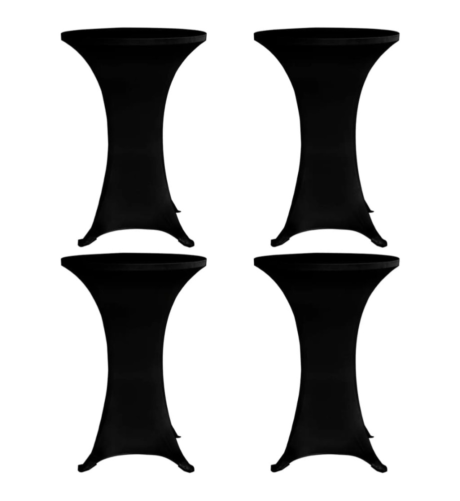 Housses élastiques de table Ø 60 cm Noir 4 pcs Housses élastiques de table Ø 60 cm Noir 4 pcs